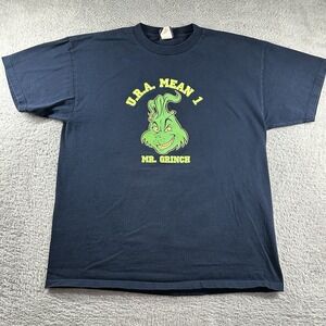 VINTAGE The Grinch Shirt Mens XL‎ Navy Blue Ur A Mean 1 Mr. Grinch 2000 Y2K